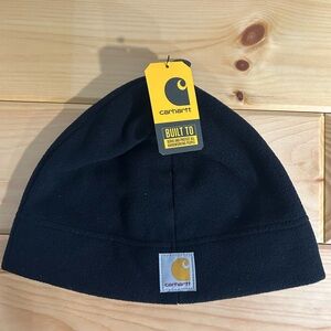 Carhartt Black Fleece Hat with Logo Patch
